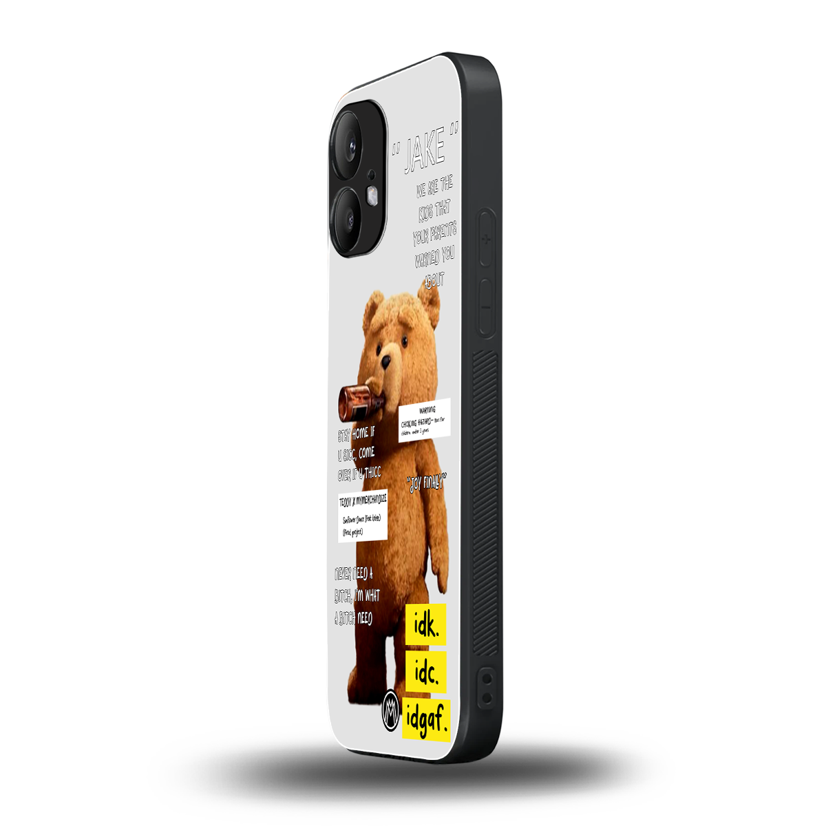 teddy back phone cover | glass case for nothing phone 2