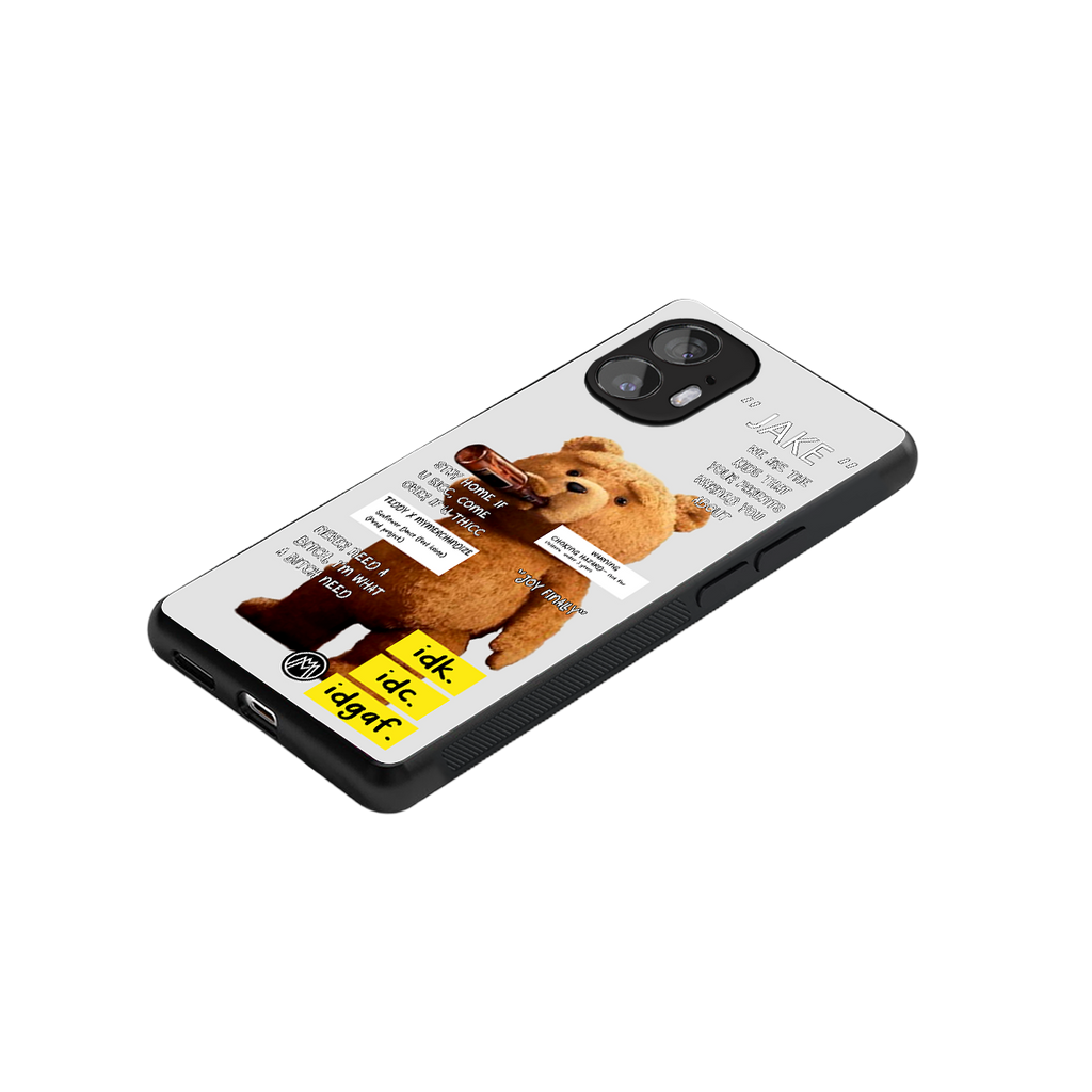 teddy back phone cover | glass case for nothing phone 2