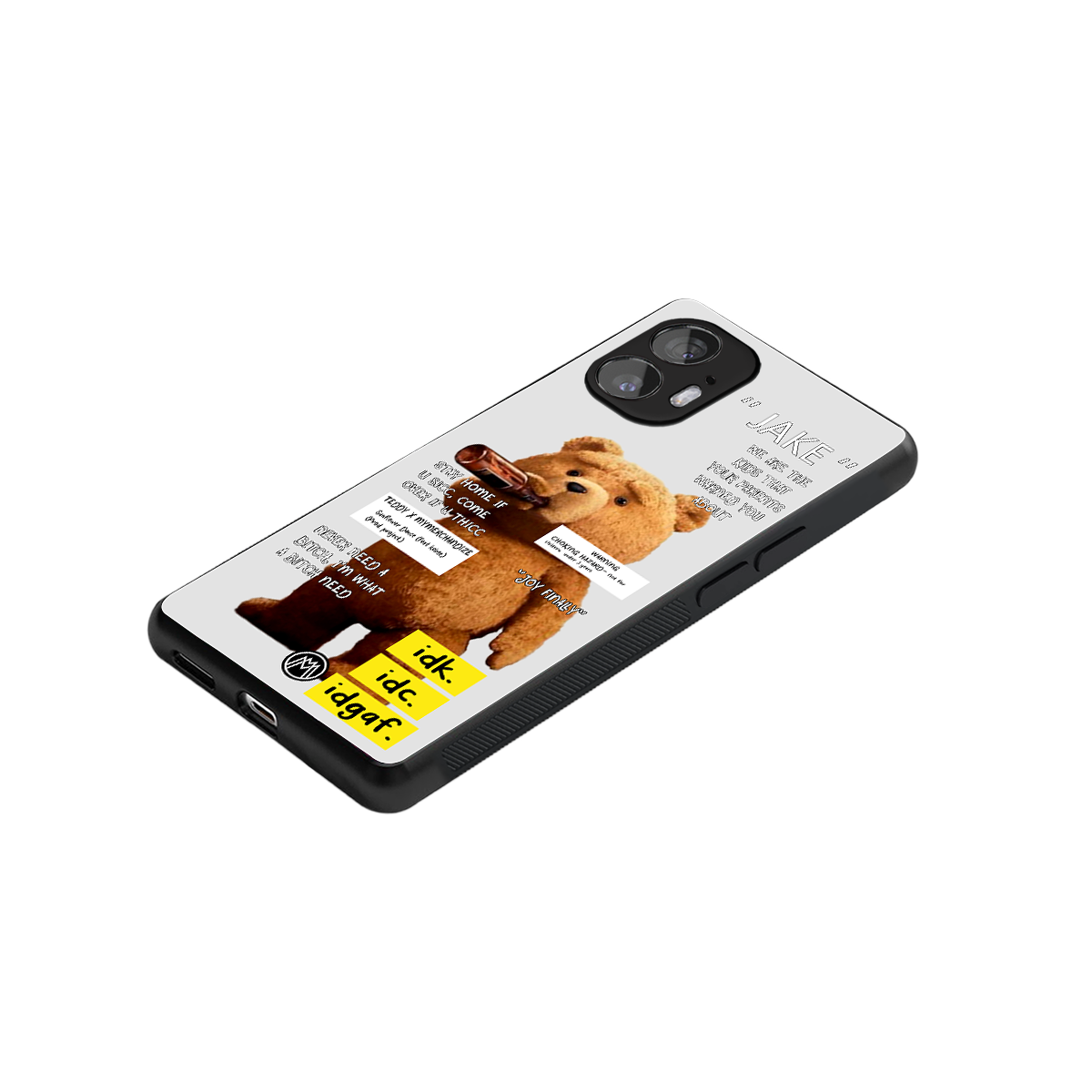 teddy back phone cover | glass case for nothing phone 2