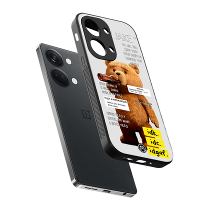 teddy back phone cover | glass case for oneplus nord 3