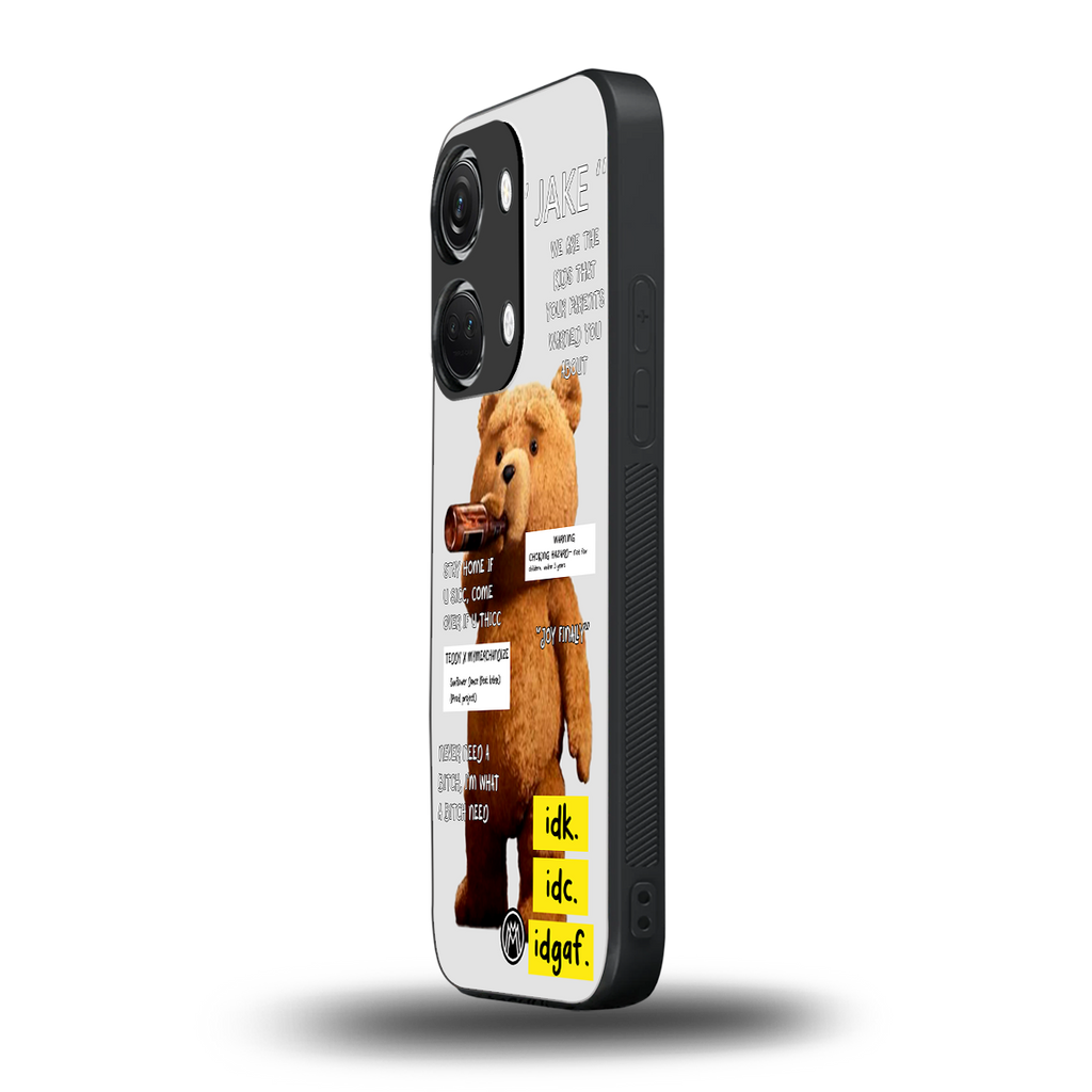 teddy back phone cover | glass case for oneplus nord 3