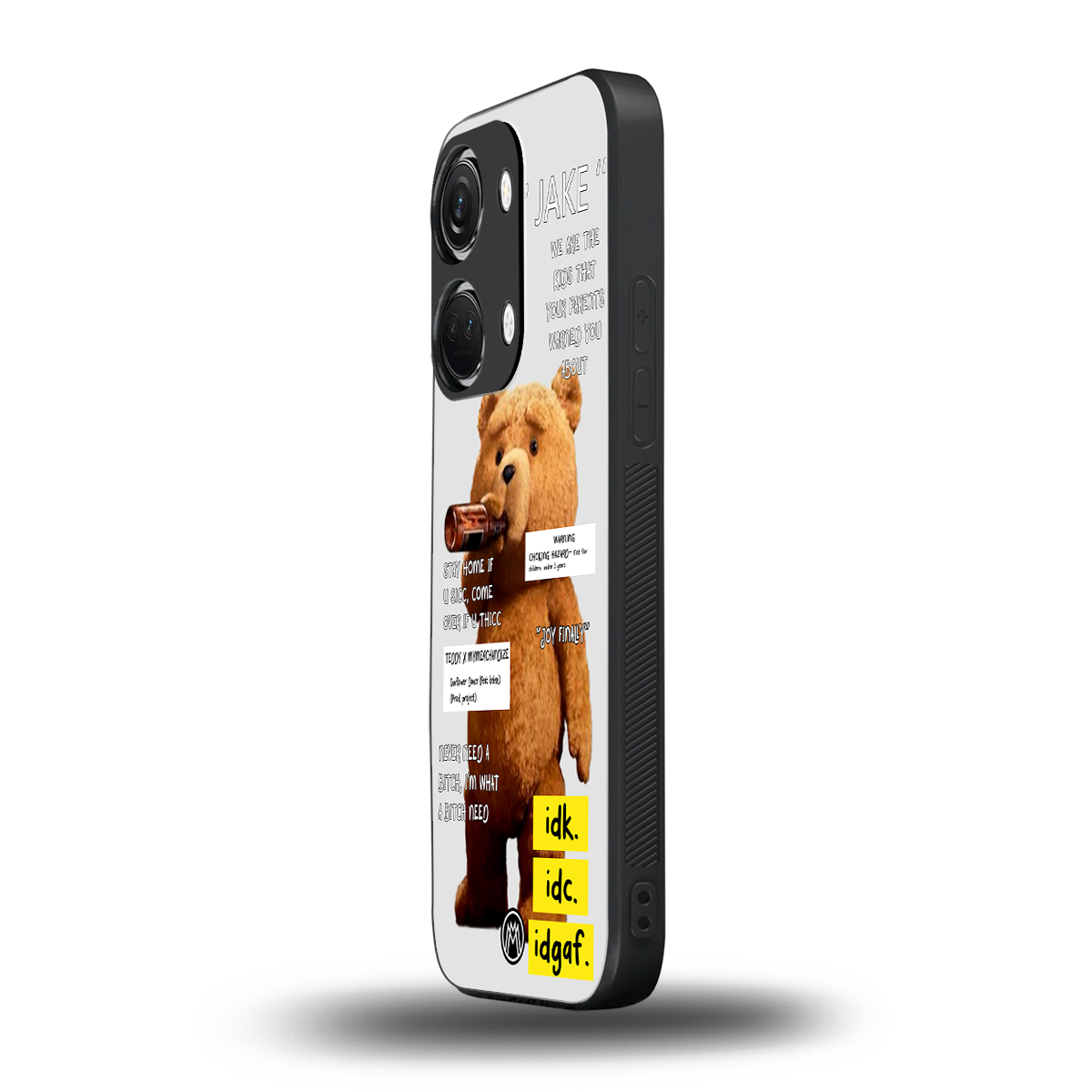 teddy back phone cover | glass case for oneplus nord 3