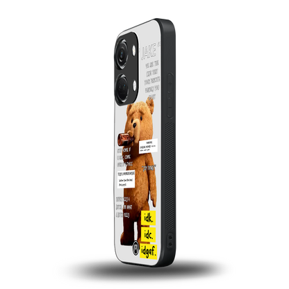 teddy back phone cover | glass case for oneplus nord 3