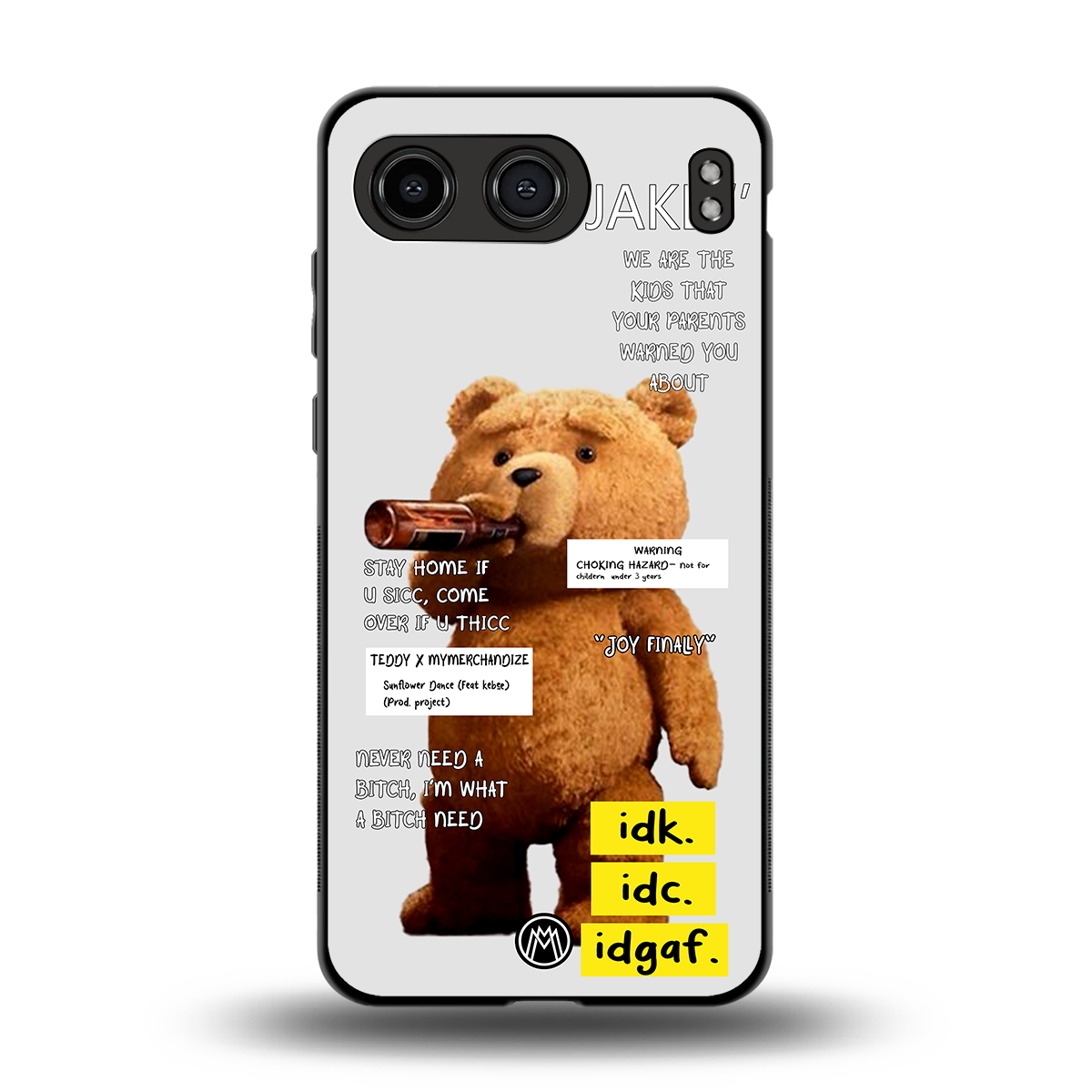 teddy back phone cover | glass case for oneplus nord 4