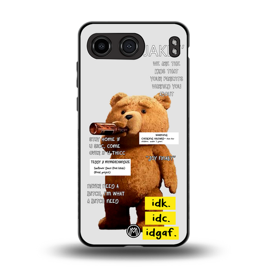 teddy back phone cover | glass case for oneplus nord 4