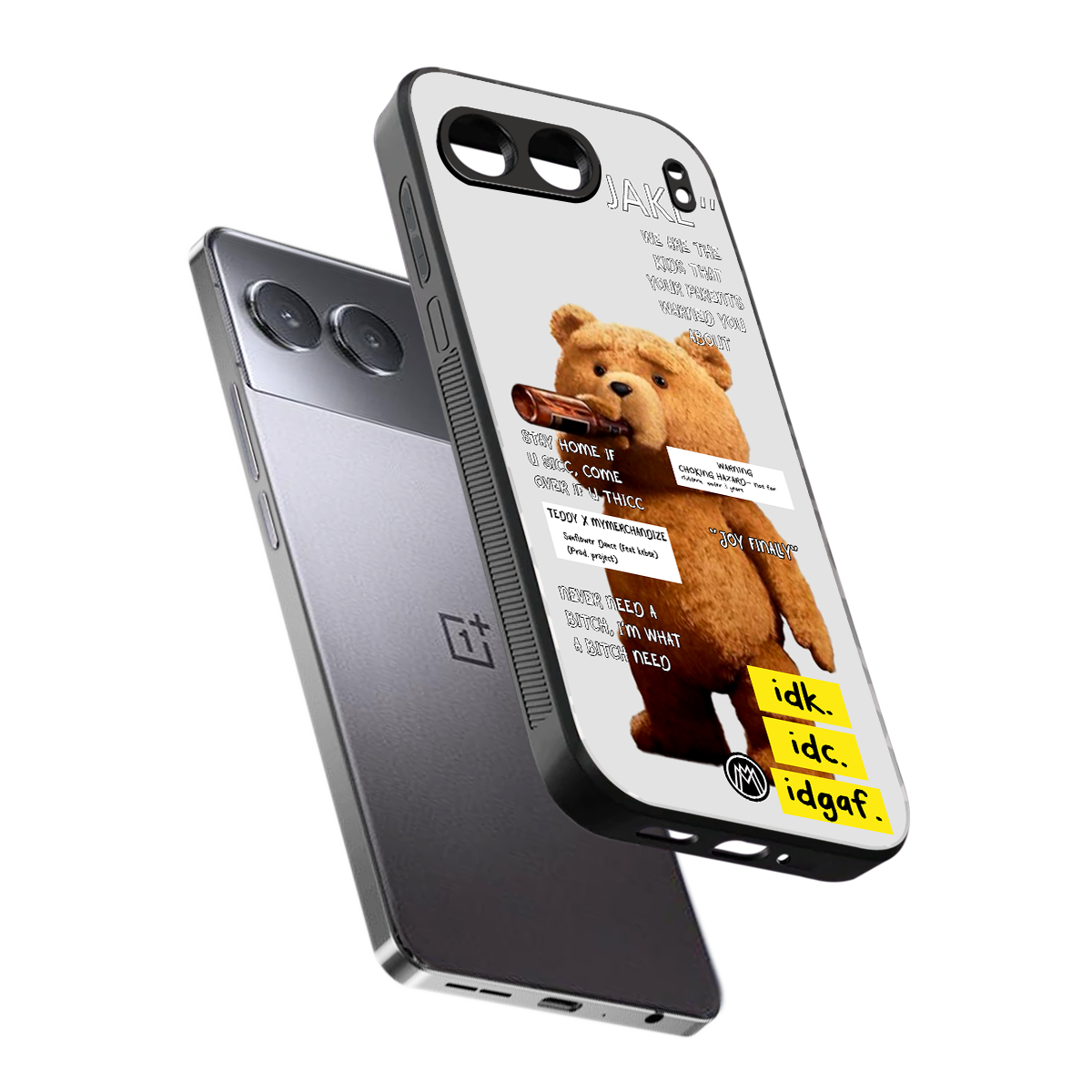 teddy back phone cover | glass case for oneplus nord 4
