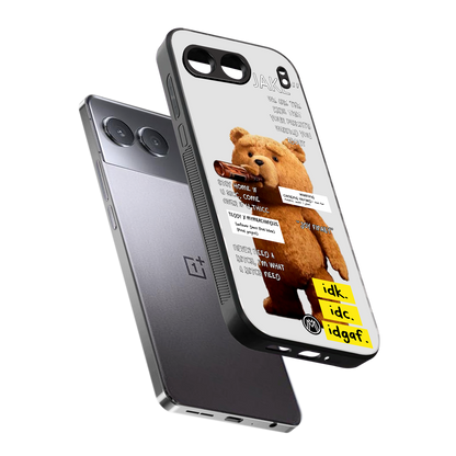 teddy back phone cover | glass case for oneplus nord 4