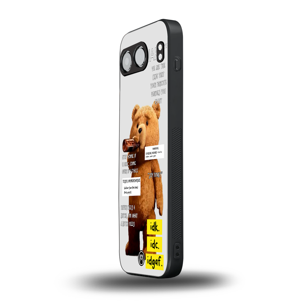teddy back phone cover | glass case for oneplus nord 4