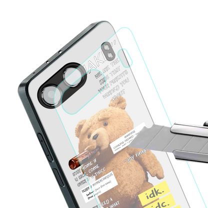 teddy back phone cover | glass case for oneplus nord 4