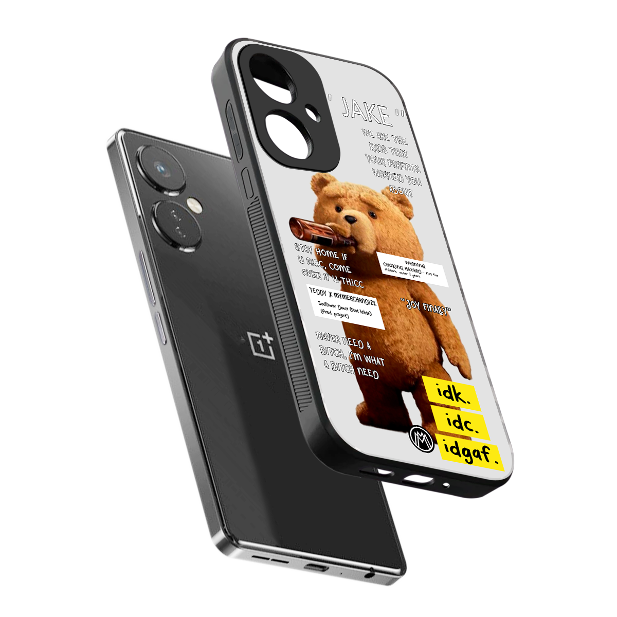teddy back phone cover | glass case for oneplus nord ce 3