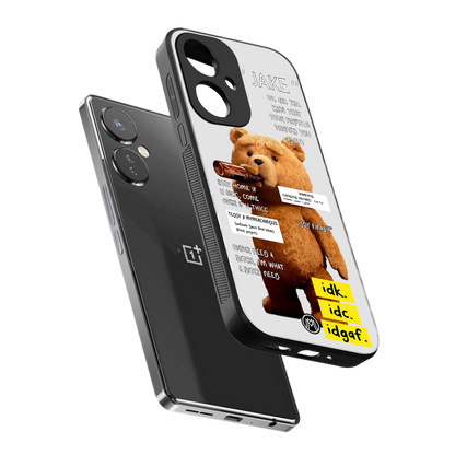 teddy back phone cover | glass case for oneplus nord ce 3