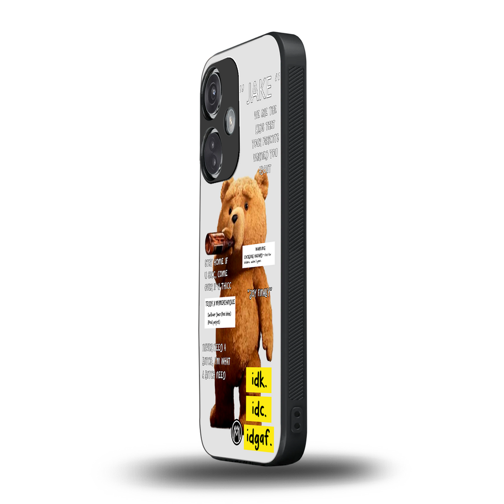 teddy back phone cover | glass case for oneplus nord ce 3