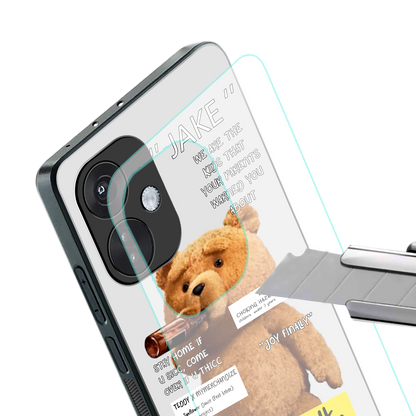 teddy back phone cover | glass case for oneplus nord ce 3