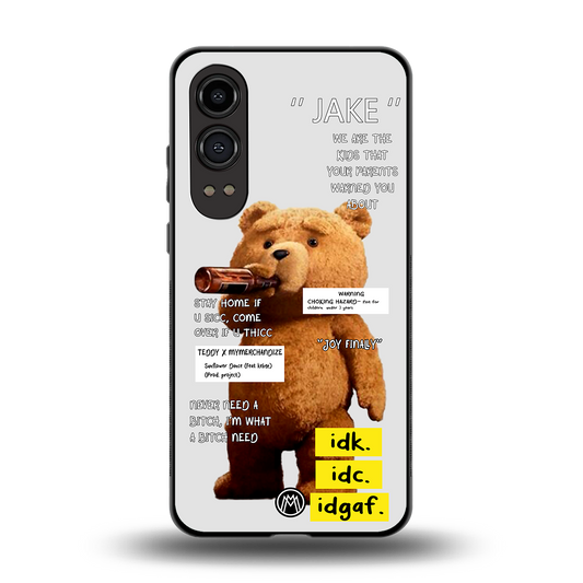 teddy back phone cover | glass case for oneplus nord ce 4 lite