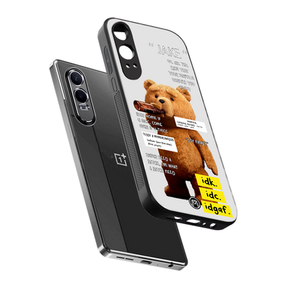 teddy back phone cover | glass case for oneplus nord ce 4 lite