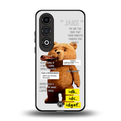 teddy back phone cover | glass case for oneplus nord ce 4