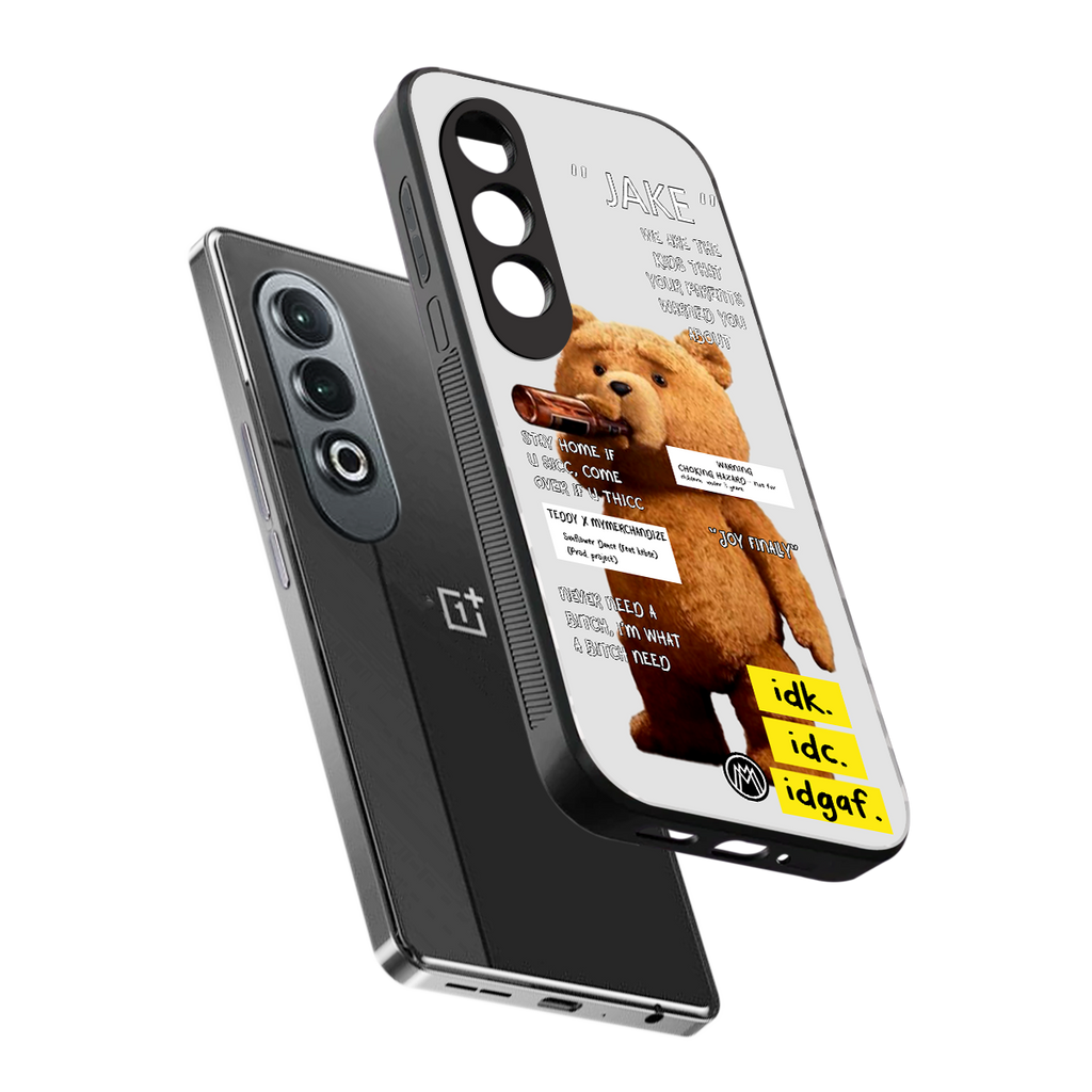 teddy back phone cover | glass case for oneplus nord ce 4