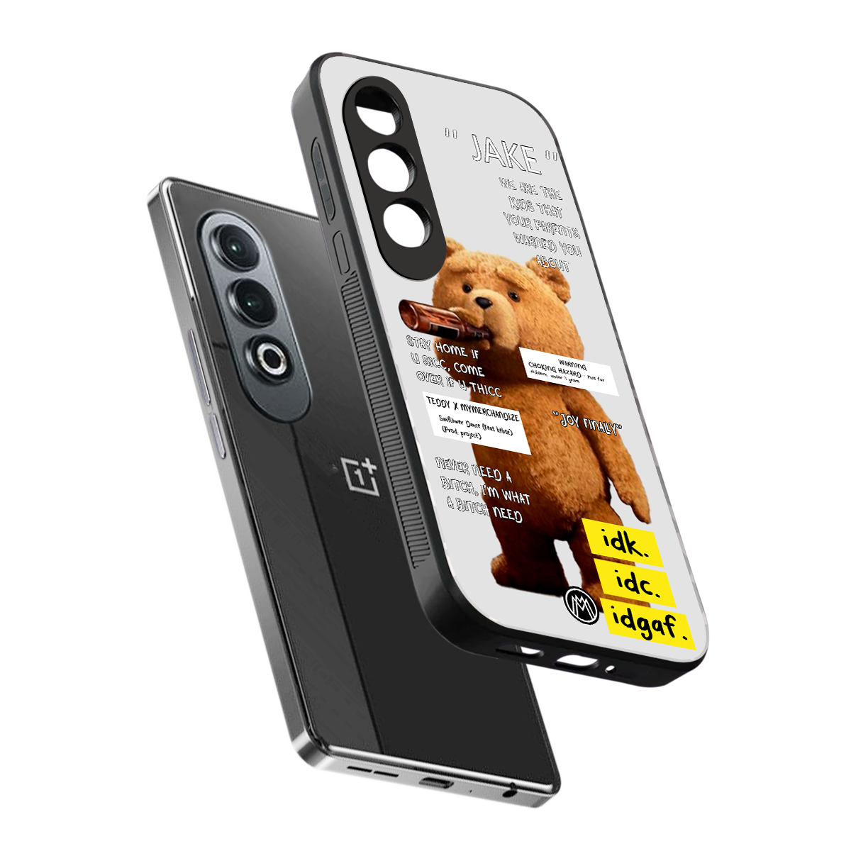 teddy back phone cover | glass case for oneplus nord ce 4