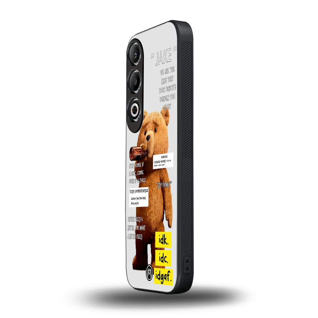 teddy back phone cover | glass case for oneplus nord ce 4