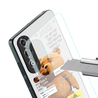 teddy back phone cover | glass case for oneplus nord ce 4