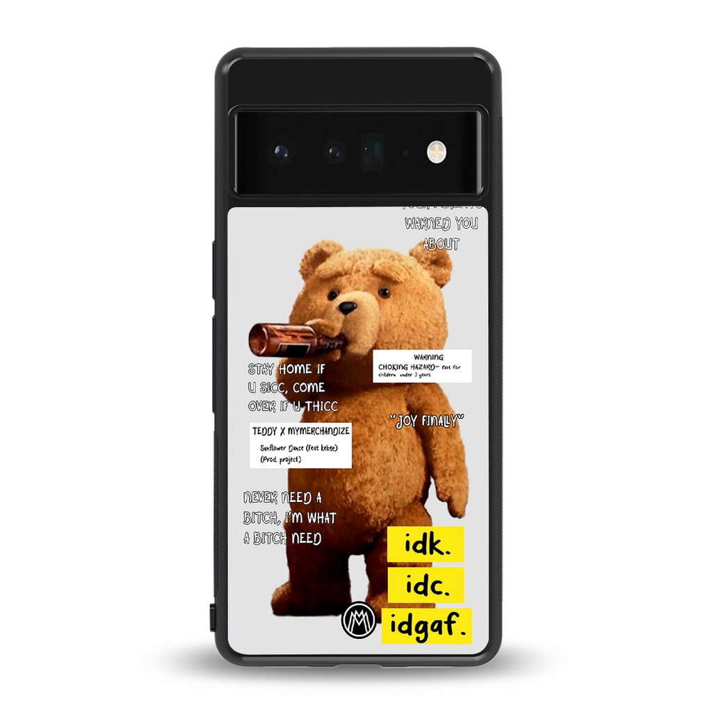 teddy back phone cover | glass case for google pixel 6 pro