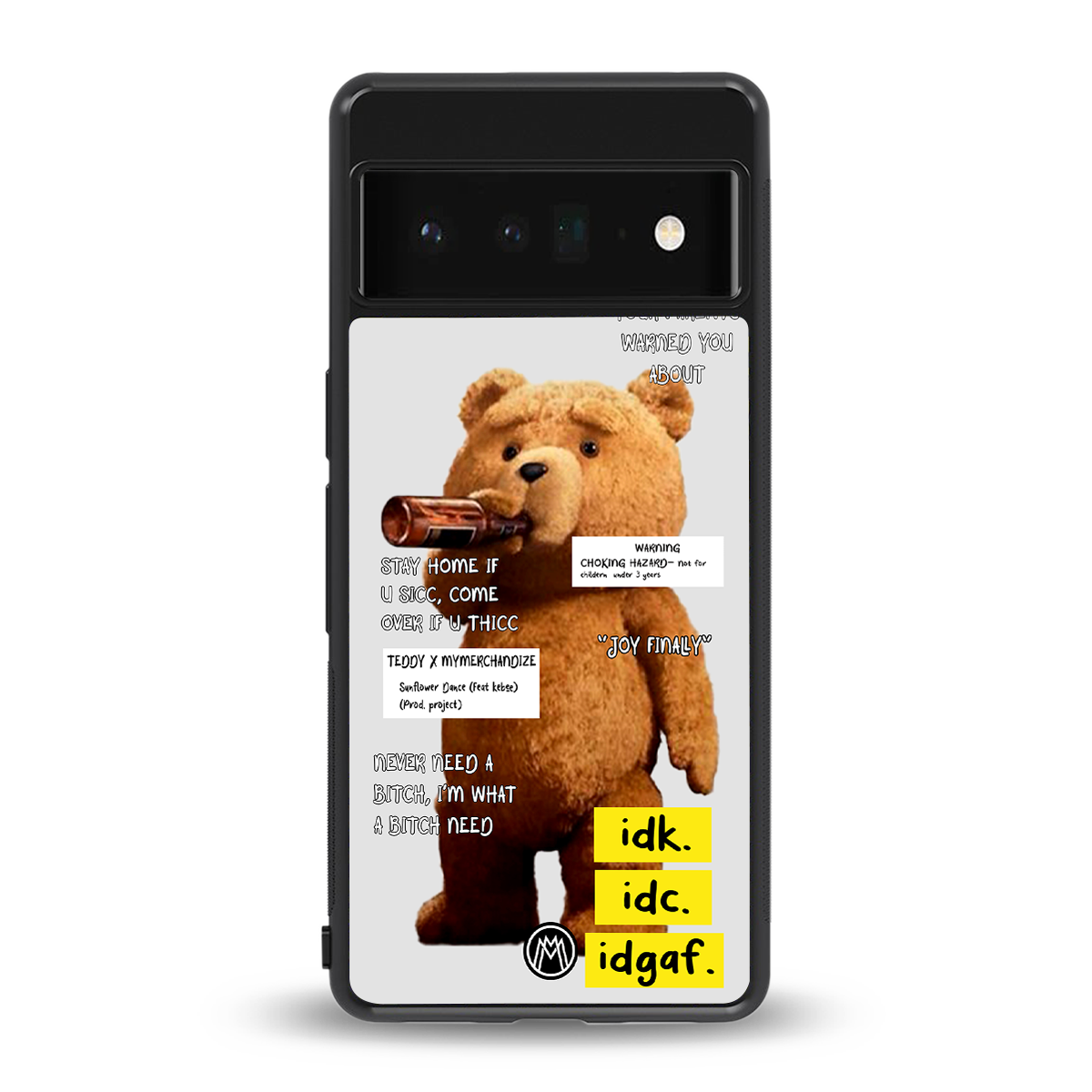 teddy back phone cover | glass case for google pixel 6 pro