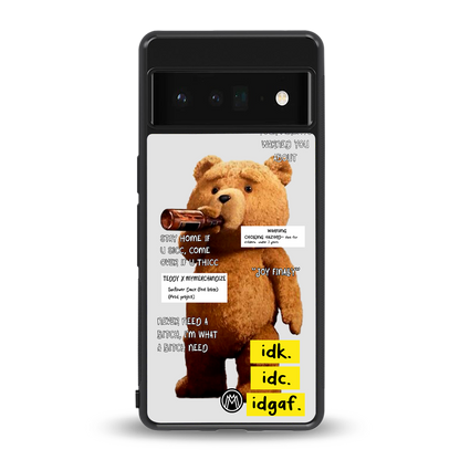 teddy back phone cover | glass case for google pixel 6 pro