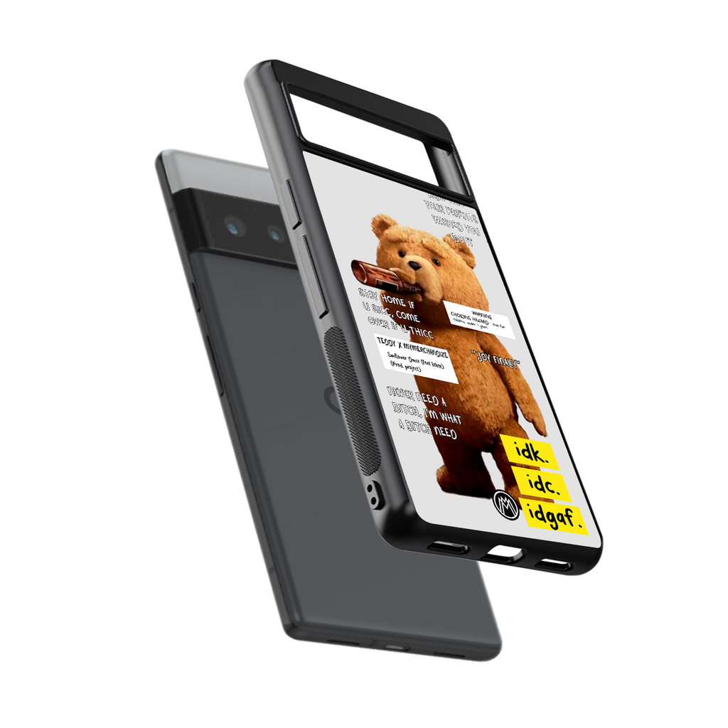 teddy back phone cover | glass case for google pixel 6 pro