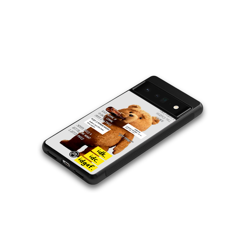 teddy back phone cover | glass case for google pixel 6 pro