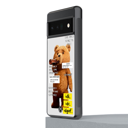 teddy back phone cover | glass case for google pixel 6 pro