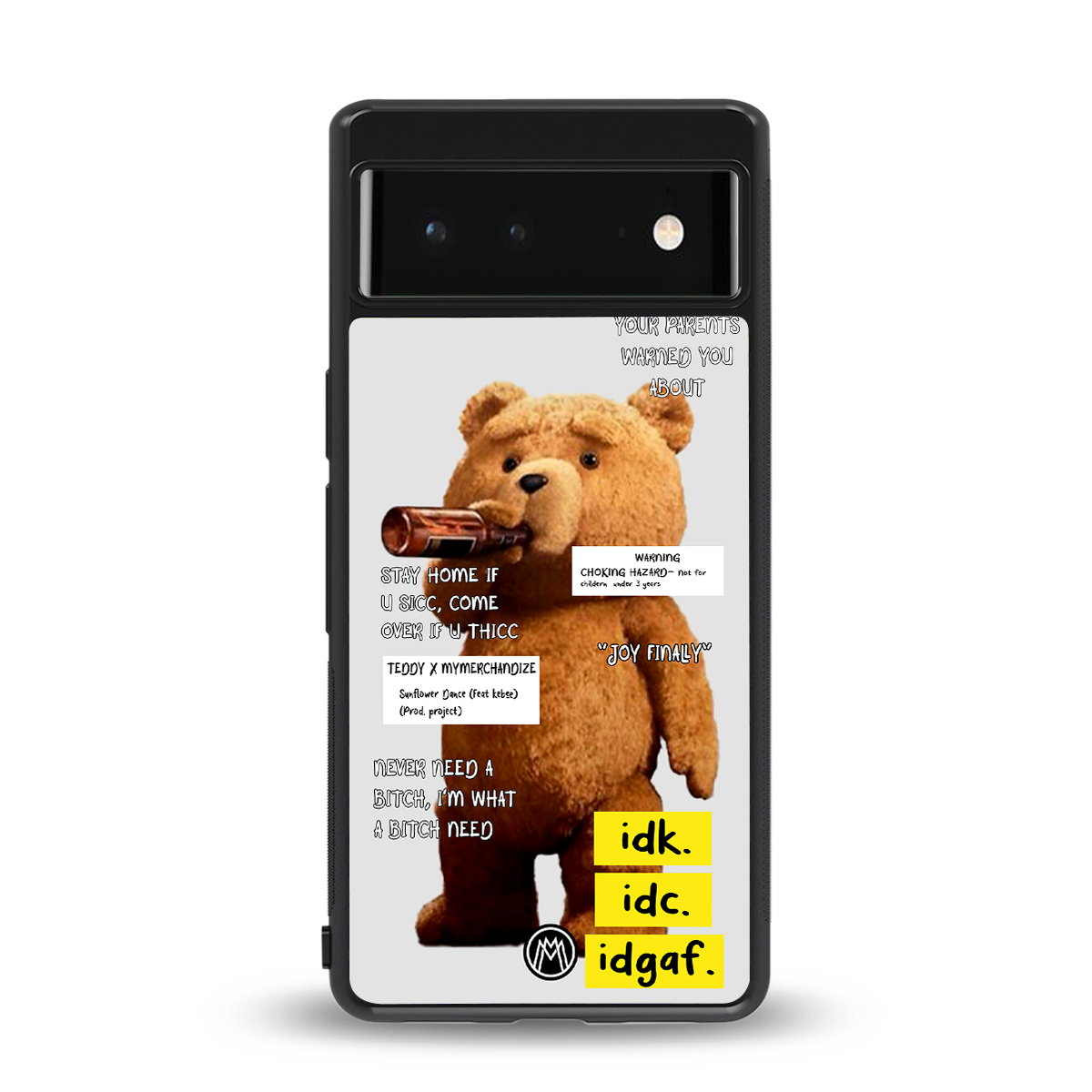 teddy back phone cover | glass case for Google Pixel 6A