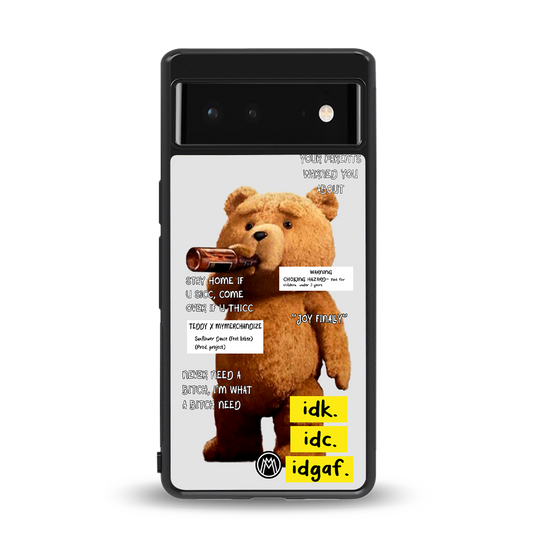 teddy back phone cover | glass case for Google Pixel 6A