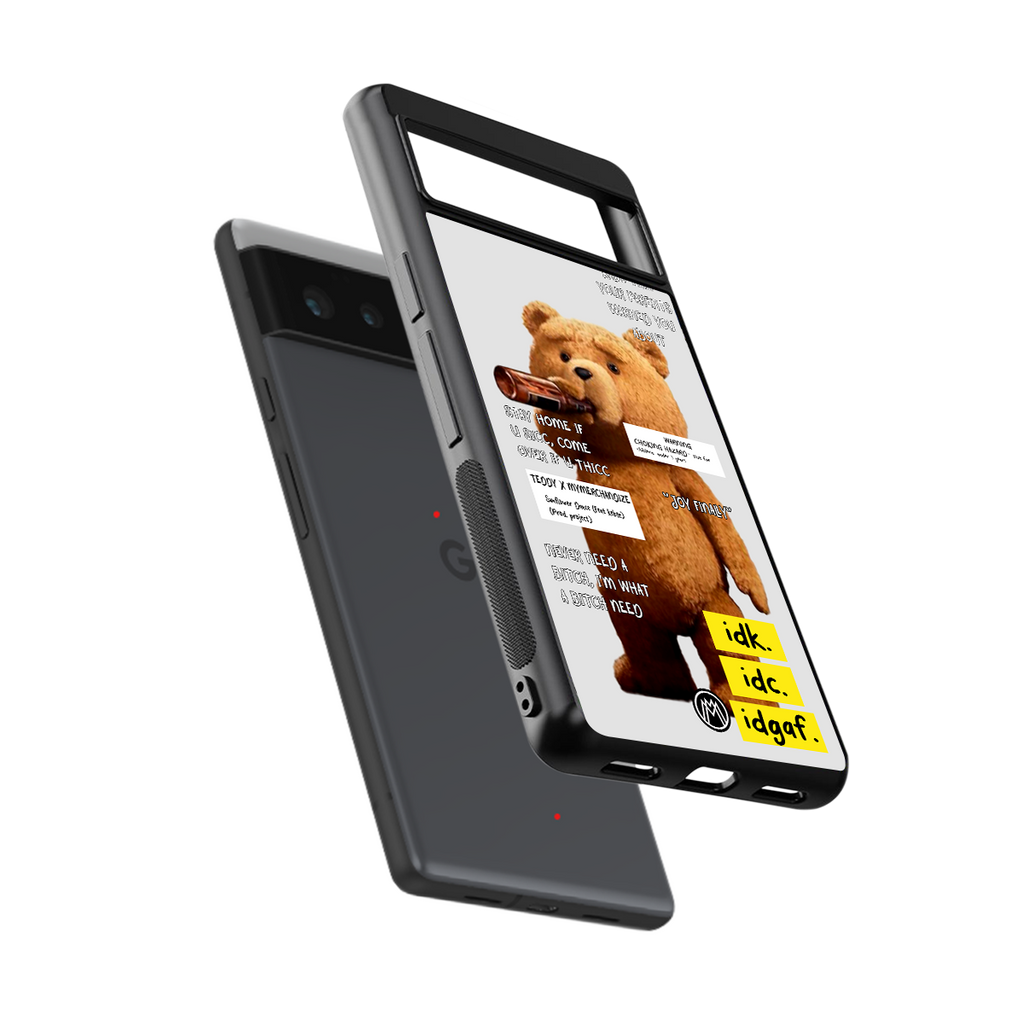 teddy back phone cover | glass case for google pixel 6
