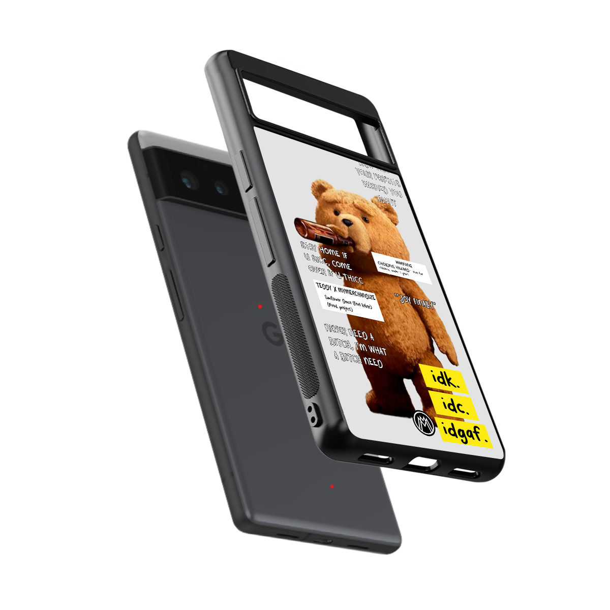teddy back phone cover | glass case for google pixel 6