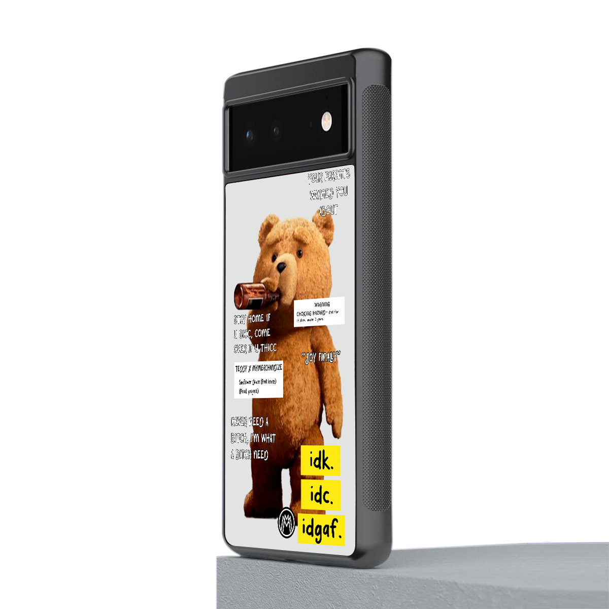 teddy back phone cover | glass case for google pixel 6