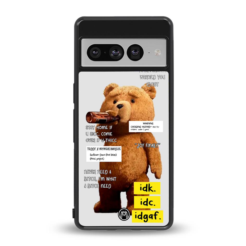 teddy back phone cover | glass case for google pixel 7 pro