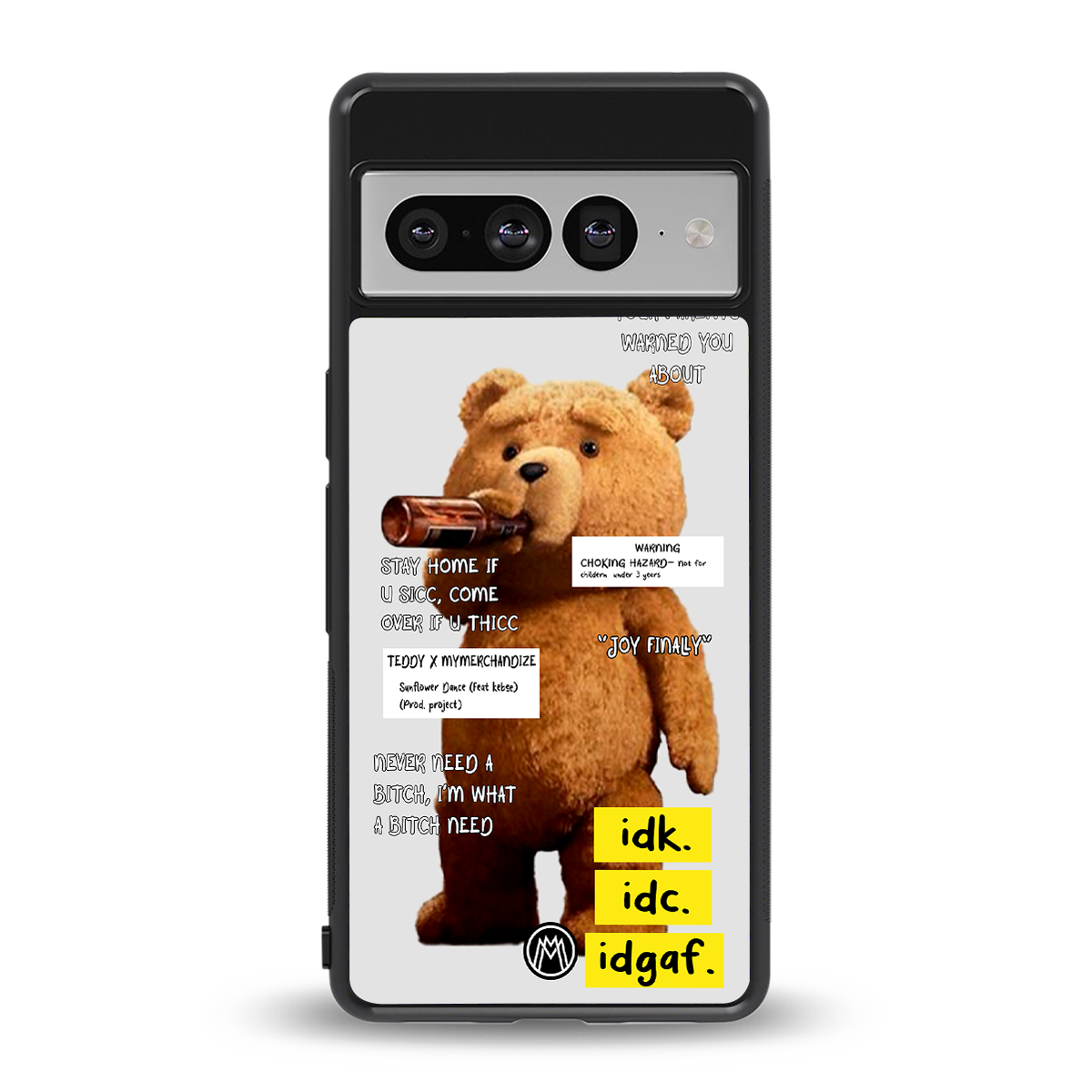 teddy back phone cover | glass case for google pixel 7 pro