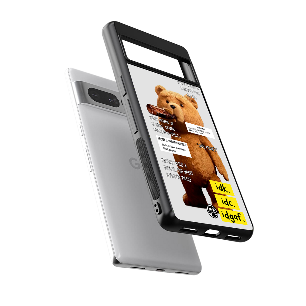 teddy back phone cover | glass case for google pixel 7 pro