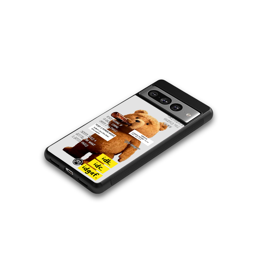teddy back phone cover | glass case for google pixel 7 pro