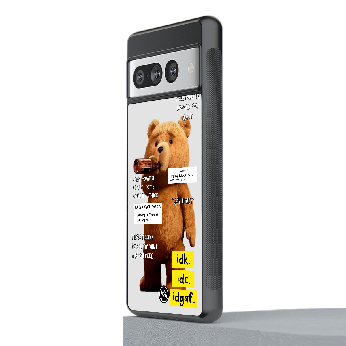 teddy back phone cover | glass case for google pixel 7 pro