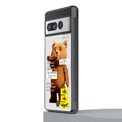 teddy back phone cover | glass case for google pixel 7 pro