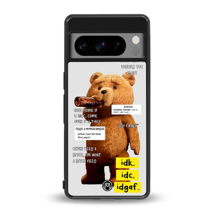 teddy back phone cover | glass case for google pixel 8 pro