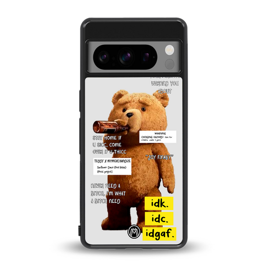 teddy back phone cover | glass case for google pixel 8 pro