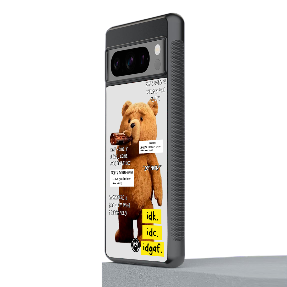 teddy back phone cover | glass case for google pixel 8 pro