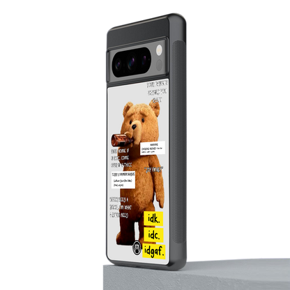 teddy back phone cover | glass case for google pixel 8 pro