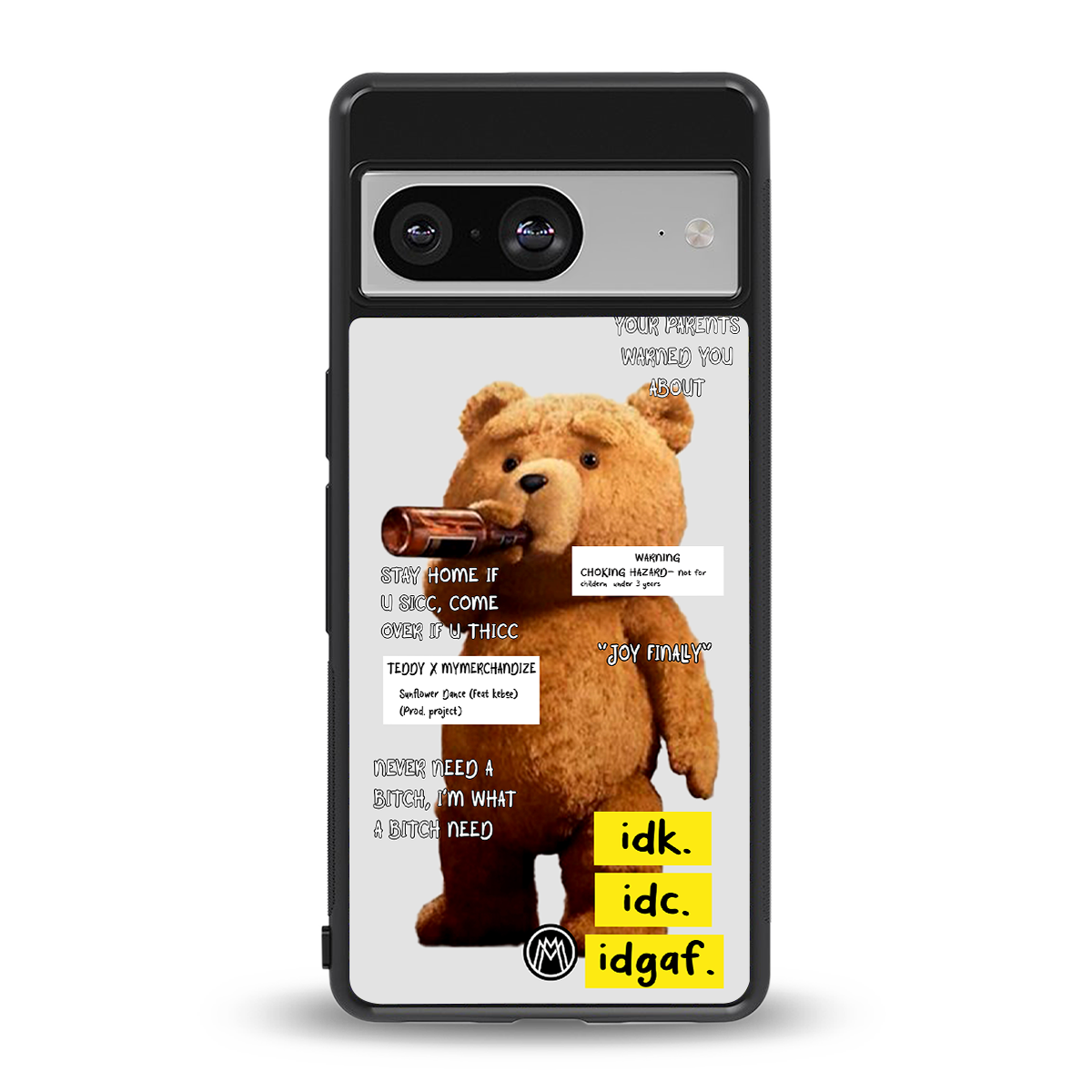 teddy back phone cover | glass case for Google Pixel 8