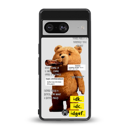 teddy back phone cover | glass case for Google Pixel 8