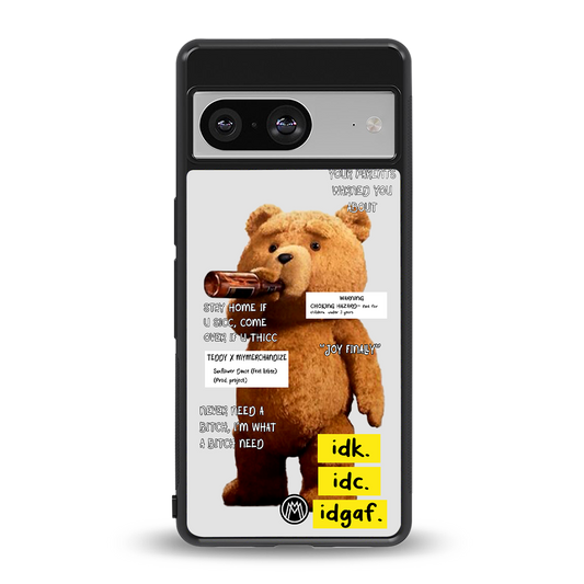 teddy back phone cover | glass case for Google Pixel 8