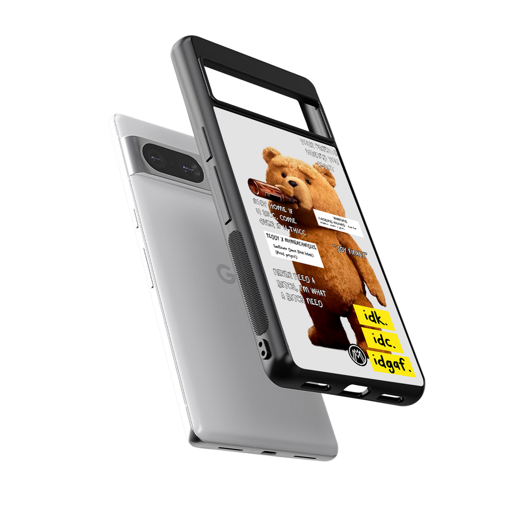 teddy back phone cover | glass case for Google Pixel 8