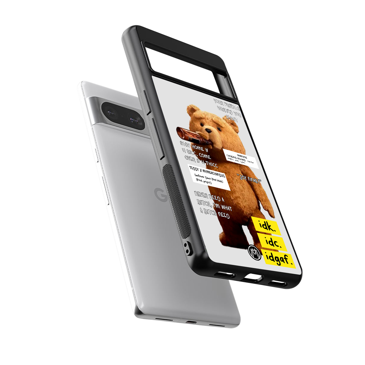 teddy back phone cover | glass case for Google Pixel 8